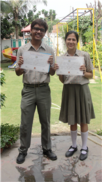 Shubham Gautam and Charu Pandey. Second in Frank Anthony Inter School English Debate
